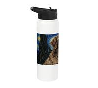 Pudelpointer Dog Van Gogh Noche estrellada Stainless Steel Insulated Water Bottle