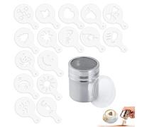 Puderzuckerstreuer,Mehlstreuer,Kakaostreuer für Cappuccino,Staubzuckerstreuer,Zimtstreuer,Puderzucker Streuer,Mehlstreuer mit Deckel,Salzstreuer Edelstahl,Kakaostreuer für Chocolade,Backen und Kochen