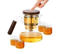 Pudo de té, con tamiz | Vaso de huevo con 4 montones de té, criador de té, té de resaca de té de vidrio para preparar té y líquidos