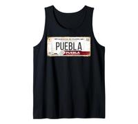 Puebla Mexico License Plate Mexican Travel Vacation Beach Camiseta sin Mangas
