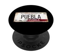 Puebla Mexico License Plate Mexican Travel Vacation Beach PopSockets PopGrip Adhesivo