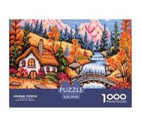 Pueblo 1000 Piezas Juego de Rompecabezas Serie de Pueblo Pequeño Escena Colorida y DetalladaUn Gran Relleno Festivo o para Edades 10 Plus Juego de Rompecabezas para 70x50cm/1000pcs