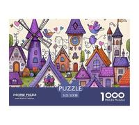Pueblo 1000 PiezasRompecabezas para Adultos PuzzlesEducacionalSerie de Pueblo Pequeño Juego Desafío PuzzlesJuego de Rompecabezas para Todo para Mujeres, Regalos para Hombres52x38cm/1000pcs
