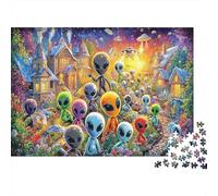 Pueblo alienígena 1000 Piezas Cartón Ecológico Multitud alienígena Rompecabezas Estándar Adultos/niños Anti-estrés Tiempo Libre Oficina Regalo Premium 70x50cm/1000pcs