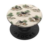 Pueblo Asiático Paisaje Japonés Campo Diseño Arte PopSockets PopGrip Adhesivo