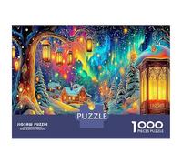 Pueblo con faroles Coloridos 1000 Piezas Puzzle Clásico Ilustración curativa Puzzle para Adultos, Cartón Grueso - Ultra Difícil, Antiestrés Total, Ideal para Ocio Y Creatividad 38x26cm/1000pcs