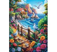 Pueblo costero al atardecer Puzzle 300 Piezas Cartón Grueso Para Adultos Cuento de hadas de acompañamiento mágico Entretenimiento Casero Alivio Estrés Compatible Marco Estándar Regalo Original 300 PCS