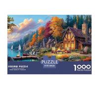 Pueblo costero Puzzle 1000 Piezas Entretenimiento Creativo Regalo Diversión Decoración del Rompecabezas Juguetes Desafiantes Adultos Y Niños A Partir De 12 Años 38x26cm/1000pcs