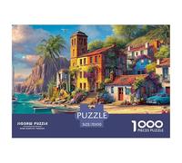 Pueblo costero Puzzle 1000 Piezas para Entretenimiento Creativo Clásicos Regalos Decoración del Rompecabezas Desafiante Noches De Juegos Adultos Y Niños A Partir De 12 Años 70x50cm/1000pcs
