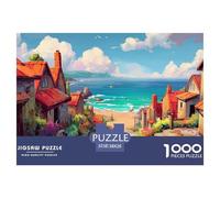 Pueblo costero Puzzle 1000 Piezas para Entretenimiento Creativo Clásicos Regalos Obra De Arte Rompecabezas Juguetes Desafiantes Adultos Y Niños A Partir De 12 Años 38x26cm/1000pcs