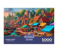 Pueblo costero Puzzle 1000 Piezas para Entretenimiento Creativo Regalo DiVersión Obra De Arte Rompecabezas Juguetes Desafiantes para Adultos Y Niños 52x38cm/1000pcs