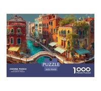 Pueblo costero Puzzle 1000 Piezas para Pasatiempo Creativo Clásicos Regalos Decoración del Rompecabezas Desafiante Noches De Juegos Adultos Y Niños A Partir De 12 Años 70x50cm/1000pcs