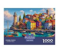 Pueblo costero Puzzle 1000 Piezas para Pasatiempo Creativo Clásicos Regalos Decoración del Rompecabezas Desafiante Noches De Juegos para Adultos Y Niños 70x50cm/1000pcs