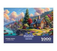 Pueblo costero Puzzle 1000 Piezas para Pasatiempo Creativo Clásicos Regalos Obra De Arte Rompecabezas Desafiante Noches De Juegos para Adultos Y Niños 70x50cm/1000pcs