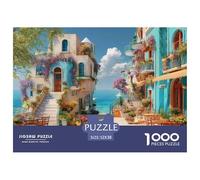 Pueblo costero Puzzle 1000 Piezas Pasatiempo Creativo Clásicos Regalos Obra De Arte Rompecabezas Desafiante Noches De Juegos Adultos Y Niños A Partir De 12 Años 52x38cm/1000pcs