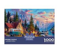 Pueblo costero Puzzle cómodo 1000 Piezas para Entretenimiento Creativo Regalo Diversión Decoración del Rompecabezas Desafiante Noches De Juegos Adultos Y Niños A Partir De 12 Años 38x26cm/1000p