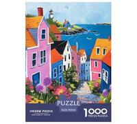 Pueblo costero Puzzles Imposible,desafío for Adults Juego Educativo 1000 Piezas Obra De Arte De Juego De para Adultos Y Niños Mayores De 12 Años 70x50cm/1000pcs