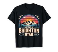 Pueblo de Brighton Utah Big Cottonwood Vintage Invierno Puesta de Sol Camiseta