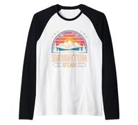 Pueblo de Brighton Utah Big Cottonwood Vintage Invierno Puesta de Sol Camiseta Manga Raglan