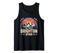 Pueblo de Brighton Utah Big Cottonwood Vintage Invierno Puesta de Sol Camiseta sin Mangas