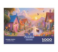Pueblo de Cuento | Ciudad Fluvial Rompecabezas De 1000 Piezas, Juego Educativo Desafiante Juguete Actividad Familiar para Adultos Y Chicos, Exquisita Decoración Hogar 70x50cm/1000pcs