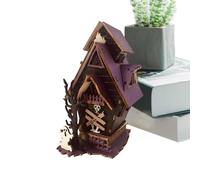 Pueblo de Halloween Centro Decorativo Iluminado Rústico 3D De Terror para | Decoración De Casa Embrujada Para Habitación, Campo, Salón Comedor, Chimenea, , Hogar