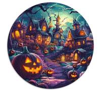 Pueblo de Halloween Puzle Desafíos Divertidos Decoración del Hogar 1000 Piezas Spooky Temporada Rompecabezas Imposible Entretenimiento Creativo para Adultos 1000pcs (67.5x67.5cm)
