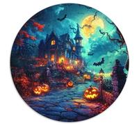 Pueblo de Halloween Puzle Regalo Creativo Decoración Familiar 1000 Piezas Spooky Temporada Rompecabezas Juguetes Desafiantes Juego De Habilidad para Adultos Y Niños 1000pcs (67.5x67.5cm)