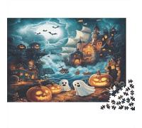 Pueblo de Halloween Puzzle 1000 Piezas, Puzzles para Adultos, Puzzle 1000 Piezas Adultos,Desafiante Juego De Rompecabezas Se Puede Utilizar para La Decoración del Hogar. 1000pcs (75x50cm)