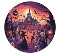 Pueblo de Halloween Puzzle Desafíos Divertidos Decoración Familiar 1000 Piezas Spooky Temporada Rompecabezas Imposible Juguetes Desafiantes para Adultos 1000pcs (67.5x67.5cm)