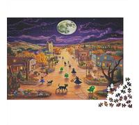 Pueblo de Halloween Rompecabezas De 1000 Piezas para Adultos,Materiales Reciclables De Primera Calidad E Impresión De Alta Definición,Juego Familiar,Regalos para Amantes O Amigos 1000pcs (75x50cm)