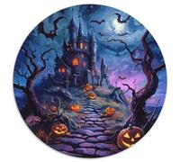 Pueblo de Halloween Rompecabezas Desafíos Divertidos Decoración del Hogar 1000 Piezas Spooky Temporada Rompecabezas Imposible Juguetes Desafiantes para Adultos 1000pcs (67.5x67.5cm)