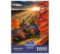 Pueblo de montaña otoño Puzzles Imposible,desafío for Adults Interesante Juego EduGatoivo 1000 Piezas Obra De Arte De Juego De para Adultos Y Niños Mayores De 12 Años 70x50cm/1000pcs