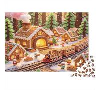 Pueblo de Pan de Jengibre Puzzle de 1000 Piezas Papel para Adultos Escena Invernal Juego de Puzzle 1000 Piezas Relajación Hogar 38x26cm/1000pcs