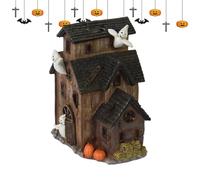 Pueblo Embrujado De Halloween | Aldea Embrujada Iluminada para Fiestas - Centro De Mesa Decorativo para Salón Dormitorio Cocina Estantería Residencia Estudiantil