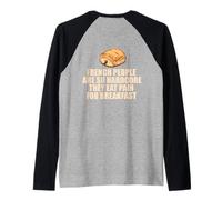 Pueblo FRANCÉS Hardcore Come EL Dolor Desayuno PUNA Meme EN LA Espalda Camiseta Manga Raglan