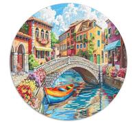 Pueblo Italiano Colorido Junto al río Puzzle de 1000 Piezas Papel para Adultos Puente Relajación Decoración Hogar 1000pcs (67.5x67.5cm)