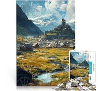 Pueblo Medieval de montaña Rompecabezas para Adultos de 1000 Piezas Matar el Tiempo en Vacaciones en casa Interacción Entre Padres e Hijos 38x26cm