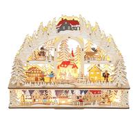 Pueblo navideño HOMCOM 3 niveles con 20 LED, a pilas, 45 x 10 x 35 cm