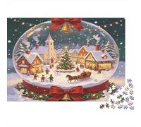 Pueblo Nevado Bola de Nieve Puzzle de 1000 Piezas Papel Puzzle para Adultos Escena Navideña Familia Relajante Regalo Hogar 38x26cm/1000pcs