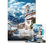 Pueblo nevado en Sierra Nevada, Rompecabezas de 1000 Piezas para Adolescentes Mejora la Memoria Tranquilo y Sereno Regalo (38x52cm)