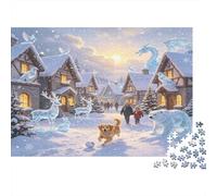 Pueblo Nevado Fantasía Invernal Puzzle de 1000 Piezas Puzzle para Adultos Papel Relajación Ocio Familiar Regalo Decoración Hogar 70x50cm/1000pcs