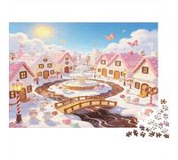 Pueblo Nevado Puzzle de 1000 Piezas Puzzle para Adultos Escena de Cuento de Invierno Papel Relajación Familia Decoración Regalo 70x50cm/1000pcs
