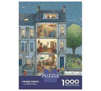 Pueblo pequeño Paquete Edificio Urbano de Varios Pisos Rompecabezas Cartón Premium 1000 Piezas, Entrenamiento Cerebral Adultos, Alivio Estrés, Regalo, Descanso Oficina 52x38cm/1000pcs
