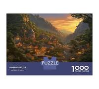 Pueblo Pinto Puzzle 1000 Piezas De Cartón Grueso Amanecer Cañón Conjunto De Rompecabezas Anti Estrés Adultos para Pasatiempos En Casa como Regalo Original 52x38cm/1000pcs