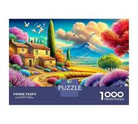 Pueblo Vibrante 1000 Piezas Rompecabezas Creativo Actividades Familiares Escena de la Aldea de fantasía Jigsaw Juegos Educativos para Adultos 70x50cm/1000pcs