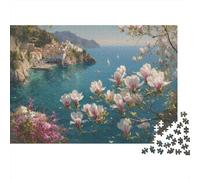 Pueblos costeros paisajes 1000 Pieza S Papel Ecológico Rompecabezas Premium para Adultos Descompresión del Juego Educativo Regalo 38x26cm/1000pcs