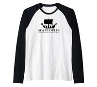 Pueblos del Mar - Antiguo Bronce Historia Mediterránea Meme Camiseta Manga Raglan