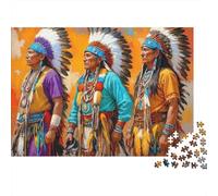 Pueblos Indígenas Vestimenta Tradicional Puzzle de 1000 Piezas Papel para Adultos Patrimonio Cultural Puzzle para Toda la Familia 70x50cm/1000pcs