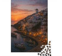 Pueblos mediterráneos 1.000piezas Rompecabezas Vista al mar Adultos Accesorios Interior Didácticos Hogar Decoración 1000pcs (75x50cm)